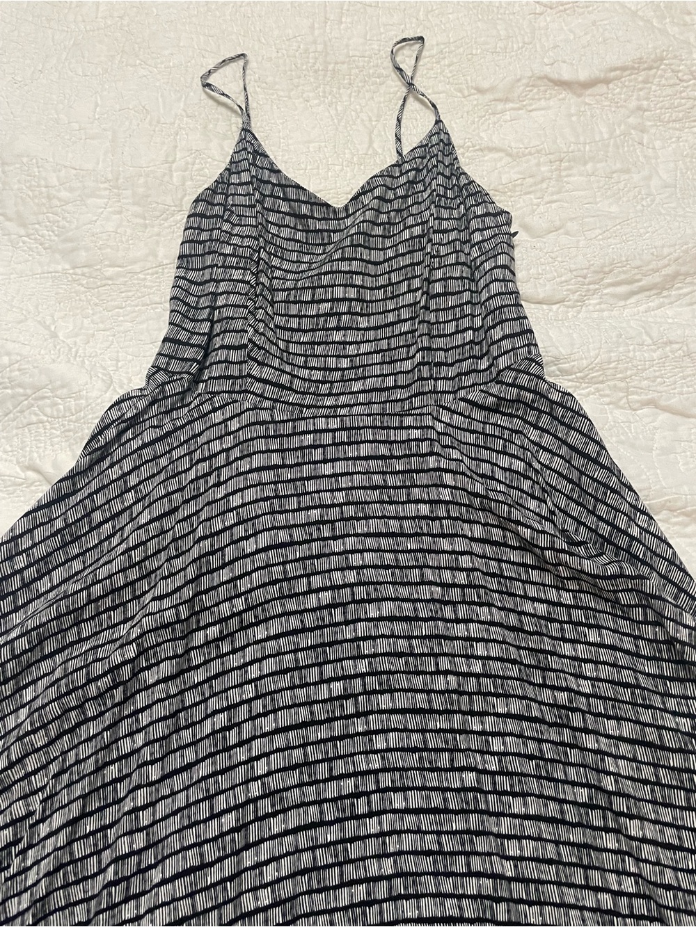 Black and White Striped Spaghetti Strap Women’s Dress